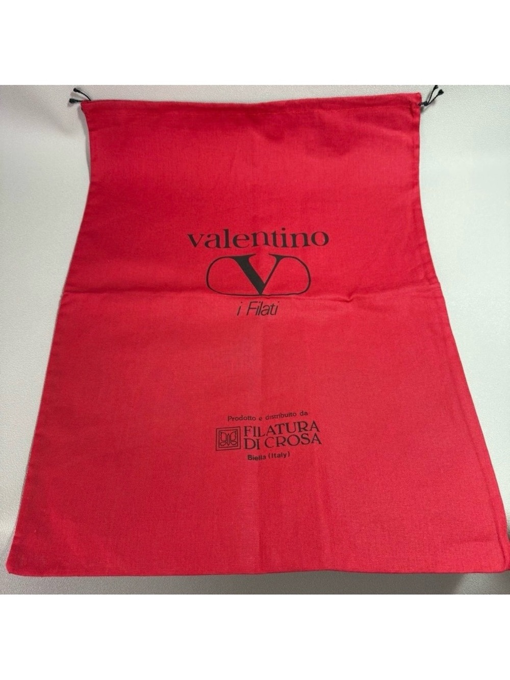 Valentino Red Unique Large Logo Drawstring Dust Bag New NWOT
